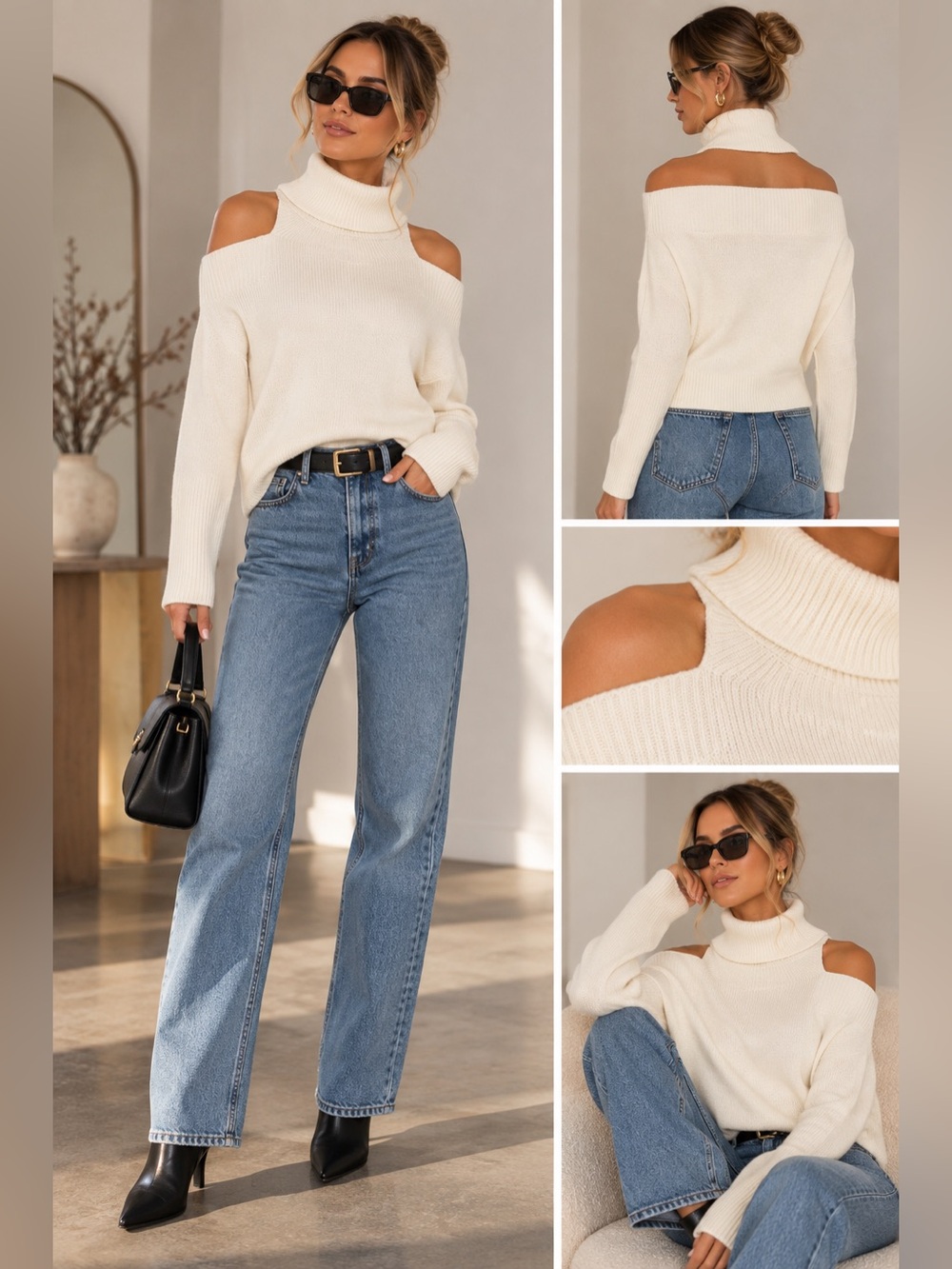 NWT Lovers + Friends Anisa Turtleneck Cream Sweater